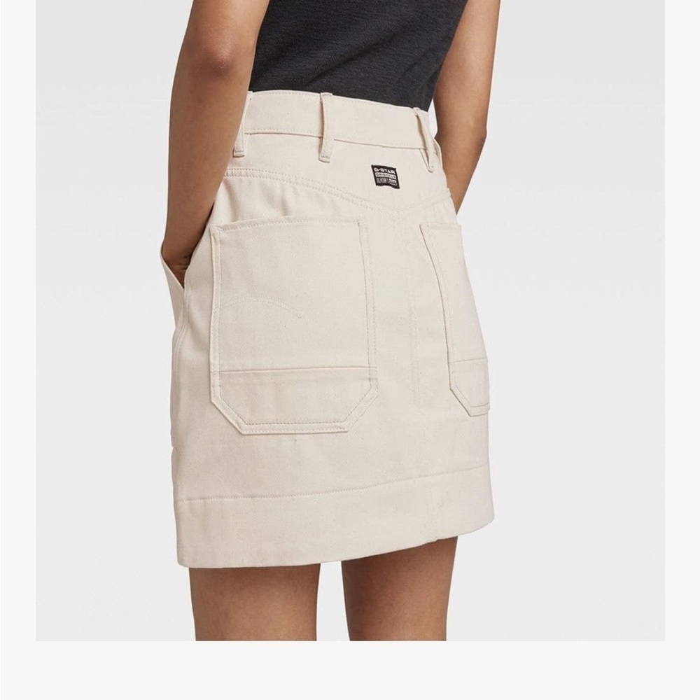 NWT G-STAR RAW Workwear Button Mini Skirt // Ecru // Size 30 - Picture 3 of 12
